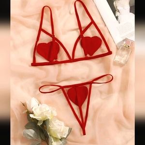 *2for$15* 🔥❤️ Sexy Heart Design Bra & Thong Lingerie Set ❤️🔥
